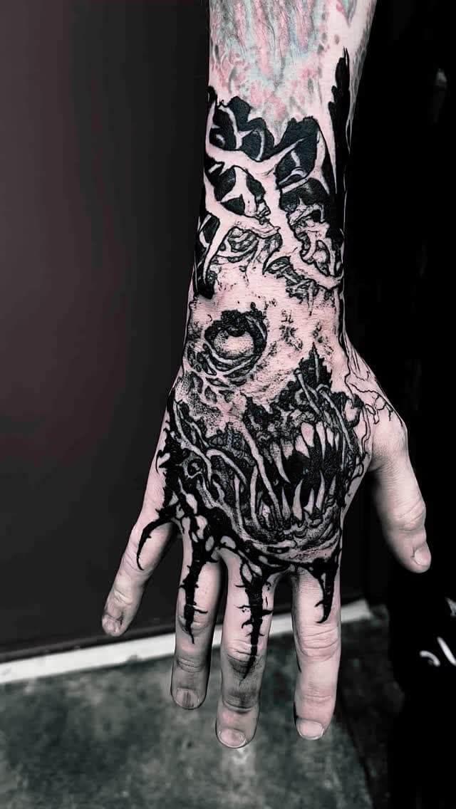 Tattoo work by Markus at Tomb Gallery
