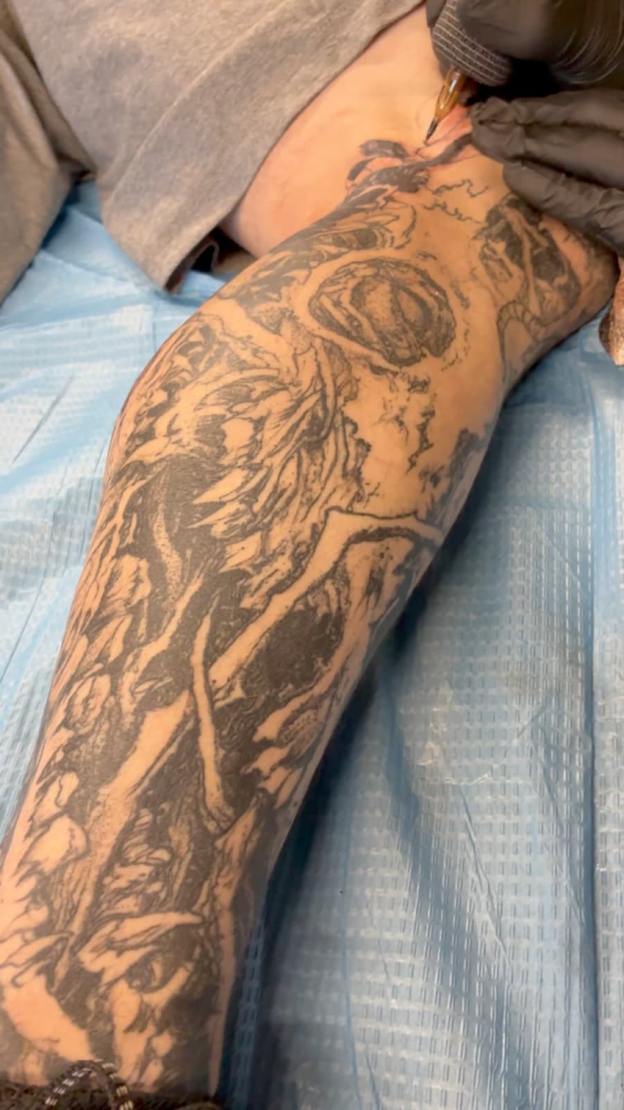 Tattoo work by Markus at Tomb Gallery