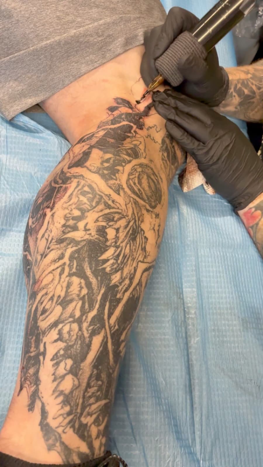 Tattoo work by Markus at Tomb Gallery
