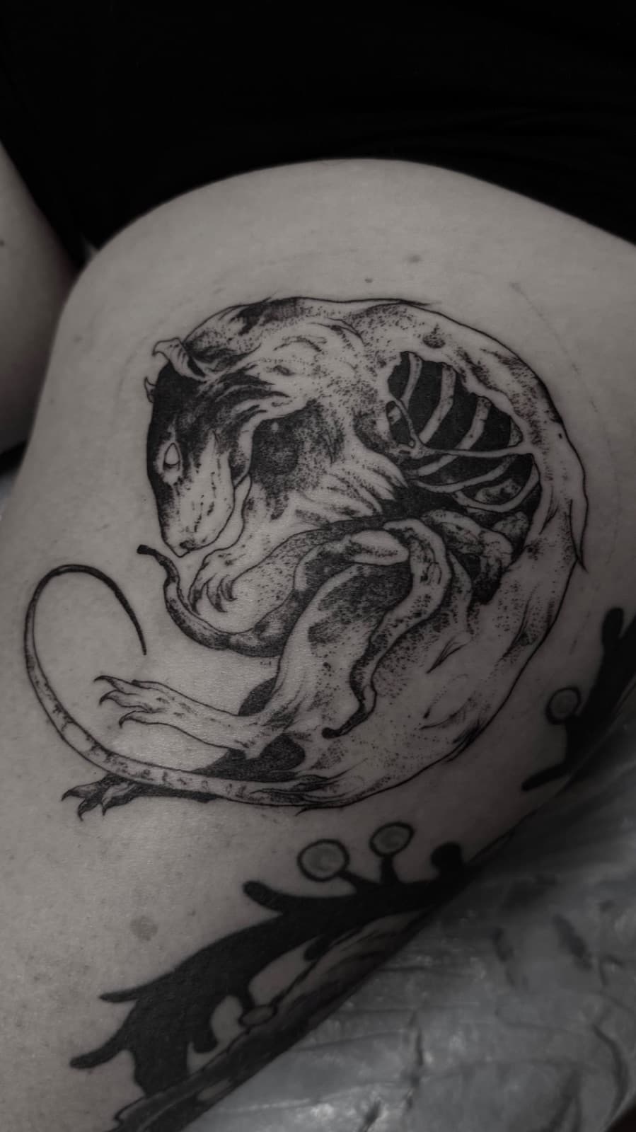 Tattoo work by Miles at Tomb Gallery