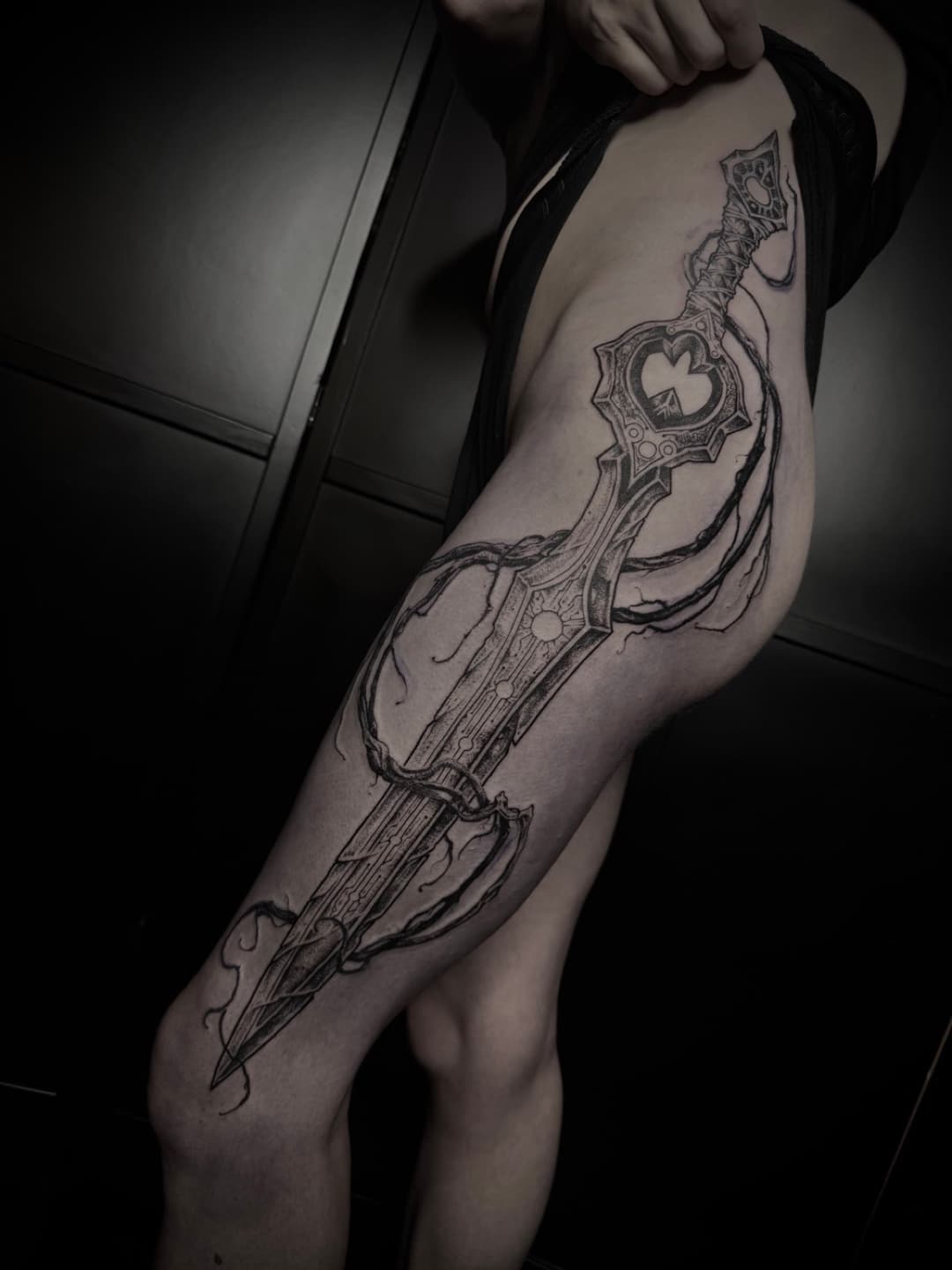 Tattoo work by Miles at Tomb Gallery